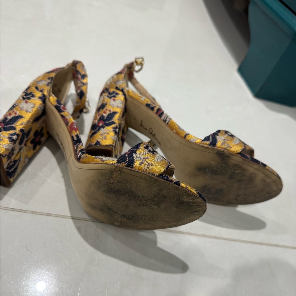 Sam Edelman Yellow and Black Floral Heels - Picture 2 of 3